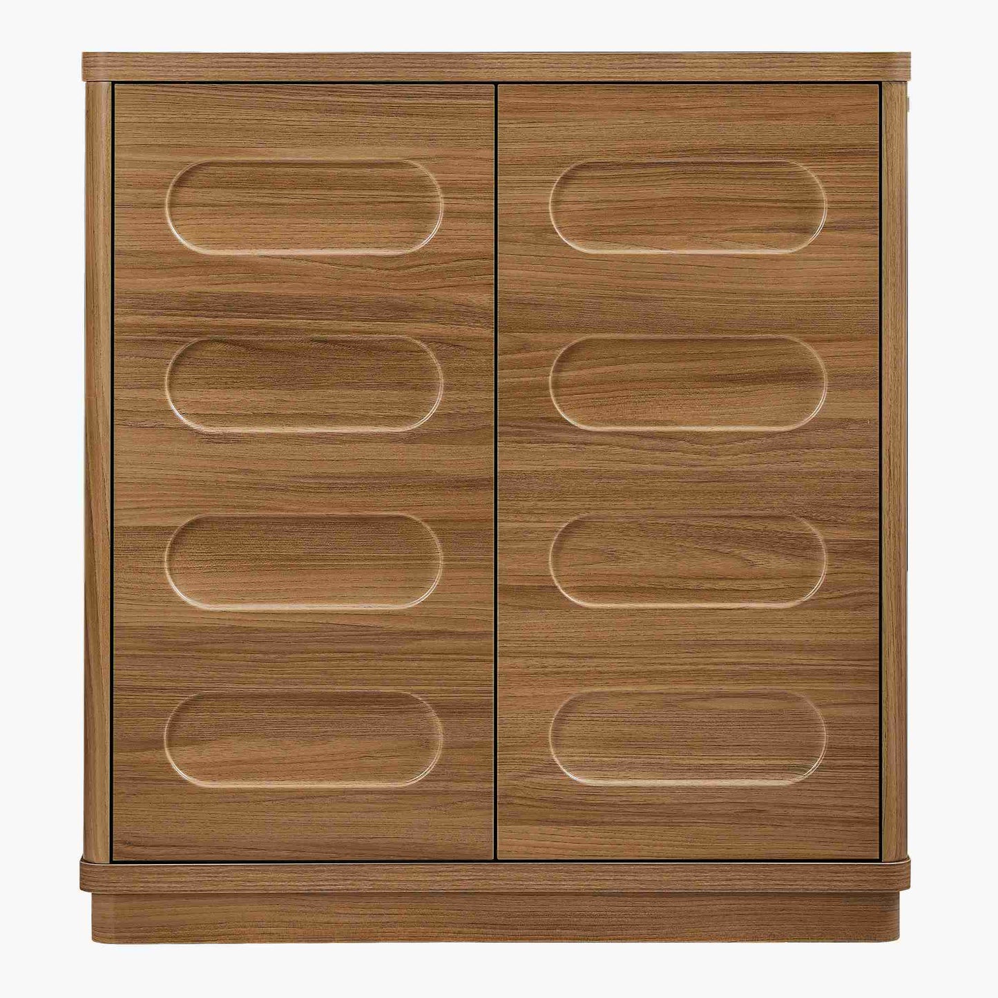 SUCSSRICH 31.5 Inch Sideboard Buffet Cabinet with Storage 2 Doors and Adjustable Shelves Curved Design Modern Coffee Bar Cabinet for Living Room Kitchen Hallway White