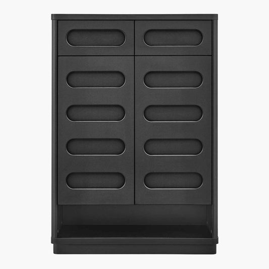 SUCSSRICH | 45.3 Inch Shoe Storage Cabinet with 2 Drawers Tall Large Shoe Organizer Closet Storage with Doors and 4-Tier Shelves for Entryway Hallway