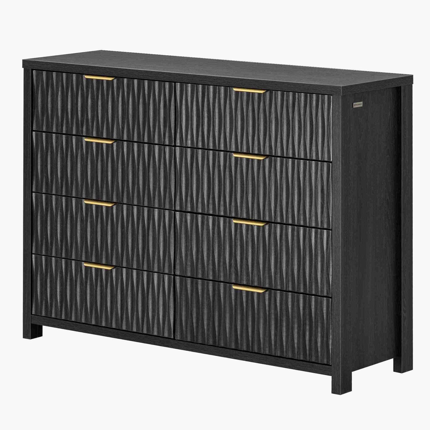 SUCSSRICH 46.9 Inch Dresser with 8 Drawers Wide Modern Chest of Drawers with Metal Handle Wood Dresser TV Stand Wood Storage Organizer for Bedroom Living Room