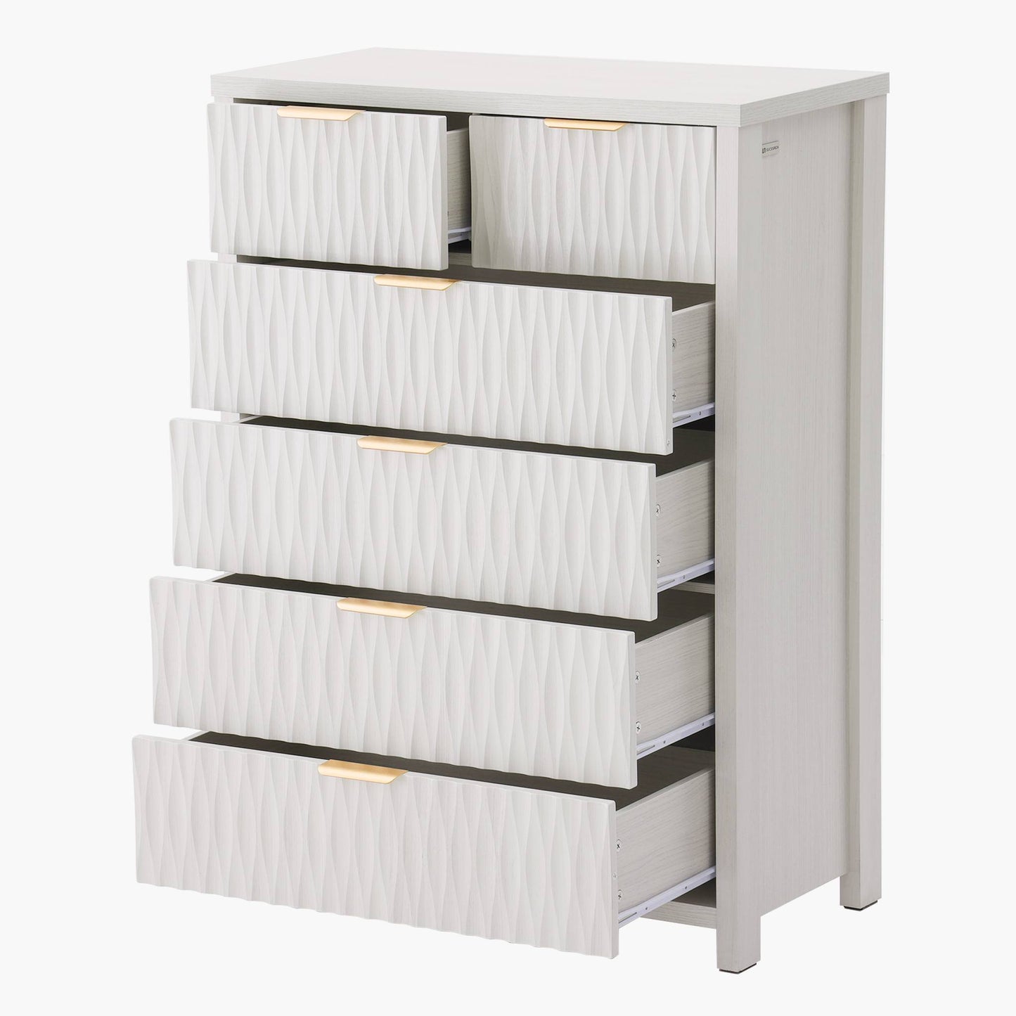 SUCSSRICH 43.7 Inch Dresser with 6 Drawers Tall Drawers for Bedroom Modern Chest of Wood Drawer Organizer for Living Room Hallway Entryway