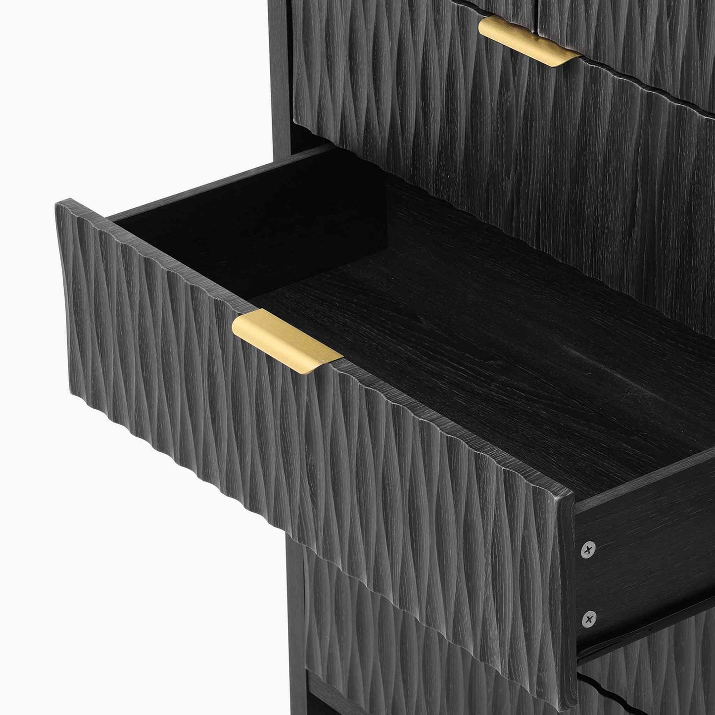 SUCSSRICH 43.7 Inch Dresser with 6 Drawers Tall Drawers for Bedroom Modern Chest of Wood Drawer Organizer for Living Room Hallway Entryway
