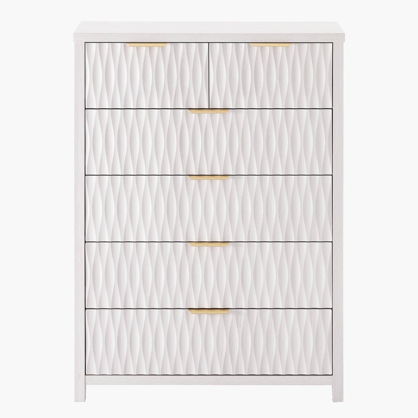 SUCSSRICH 43.7 Inch Dresser with 6 Drawers Tall Drawers for Bedroom Modern Chest of Wood Drawer Organizer for Living Room Hallway Entryway