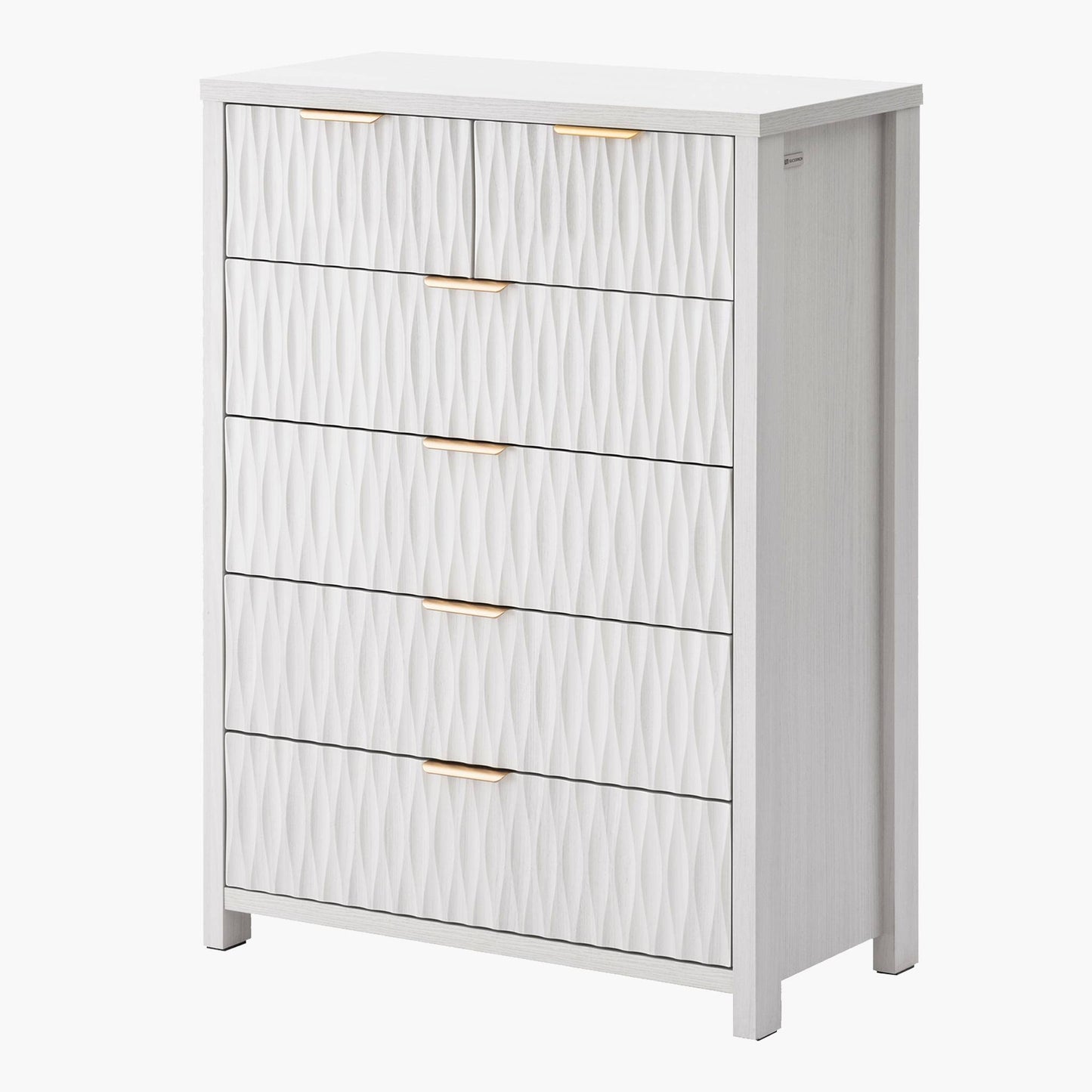 SUCSSRICH 43.7 Inch Dresser with 6 Drawers Tall Drawers for Bedroom Modern Chest of Wood Drawer Organizer for Living Room Hallway Entryway