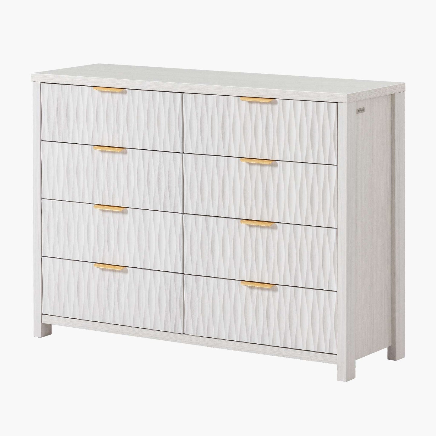 SUCSSRICH 46.9 Inch Dresser with 8 Drawers Wide Modern Chest of Drawers with Metal Handle Wood Dresser TV Stand Wood Storage Organizer for Bedroom Living Room
