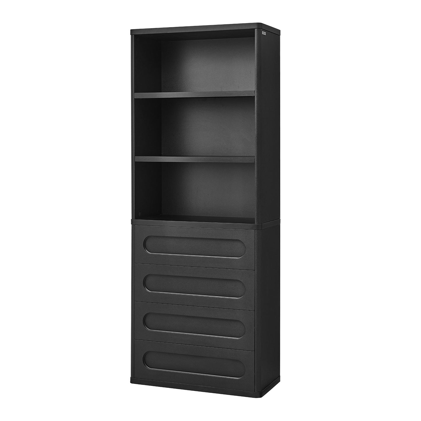SUCSSRICH 72.1 Inch Bookcase with 4 Drawers Large Bookshelves Cabinet with 3 Storage Shelves for Living Room Bedroom Home Office
