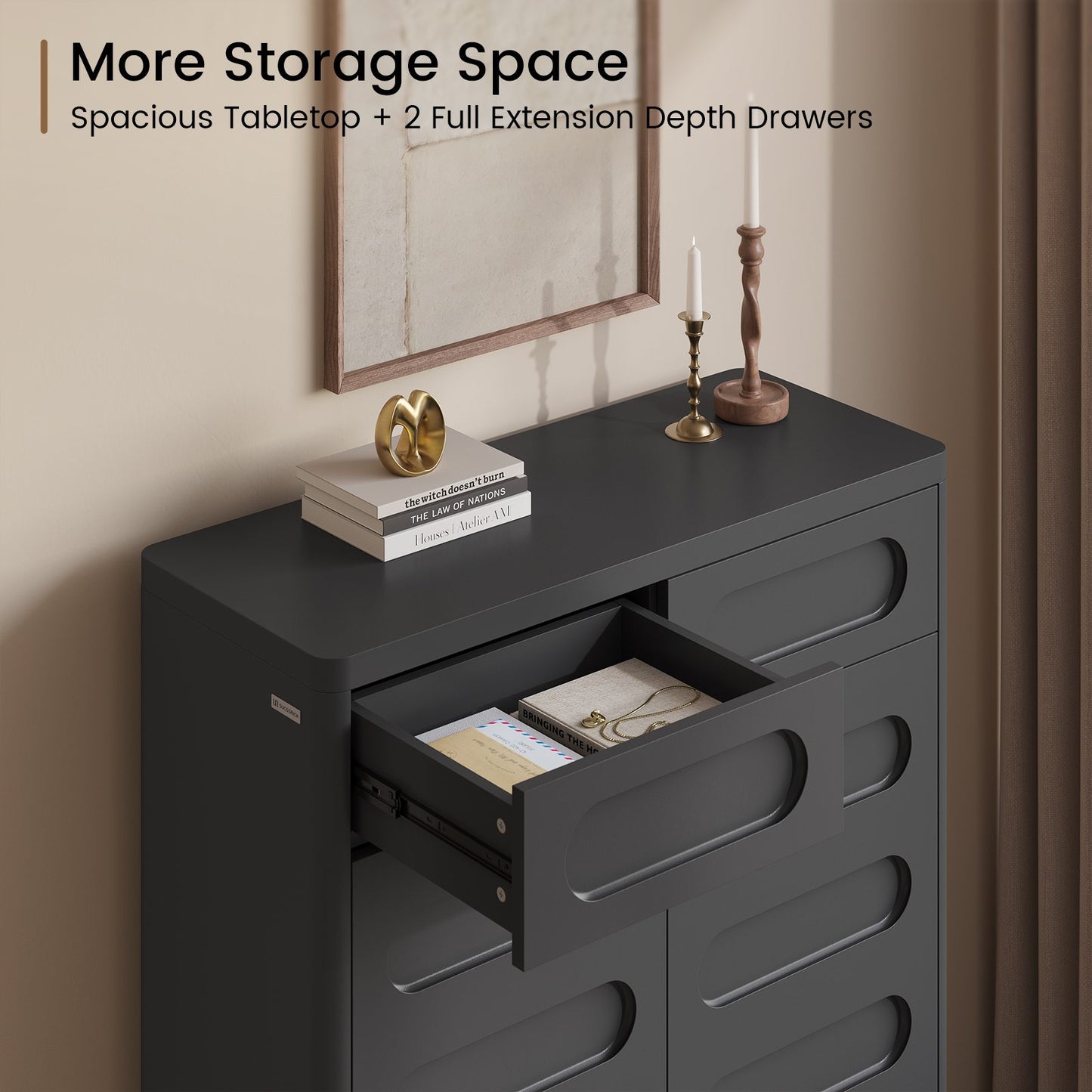 SUCSSRICH 45.3 Inch Shoe Storage Cabinet with 2 Drawers Tall Large Shoe Organizer Closet Storage with Doors and 4-Tier Shelves for Entryway Hallway