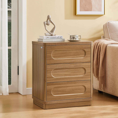 SUCSSRICH 21.7 Inch Nightstand with 3 Drawers Large Night Stand Bedside Tables for Bedroom Modern Storage Bedside Table for End Tables Sofa