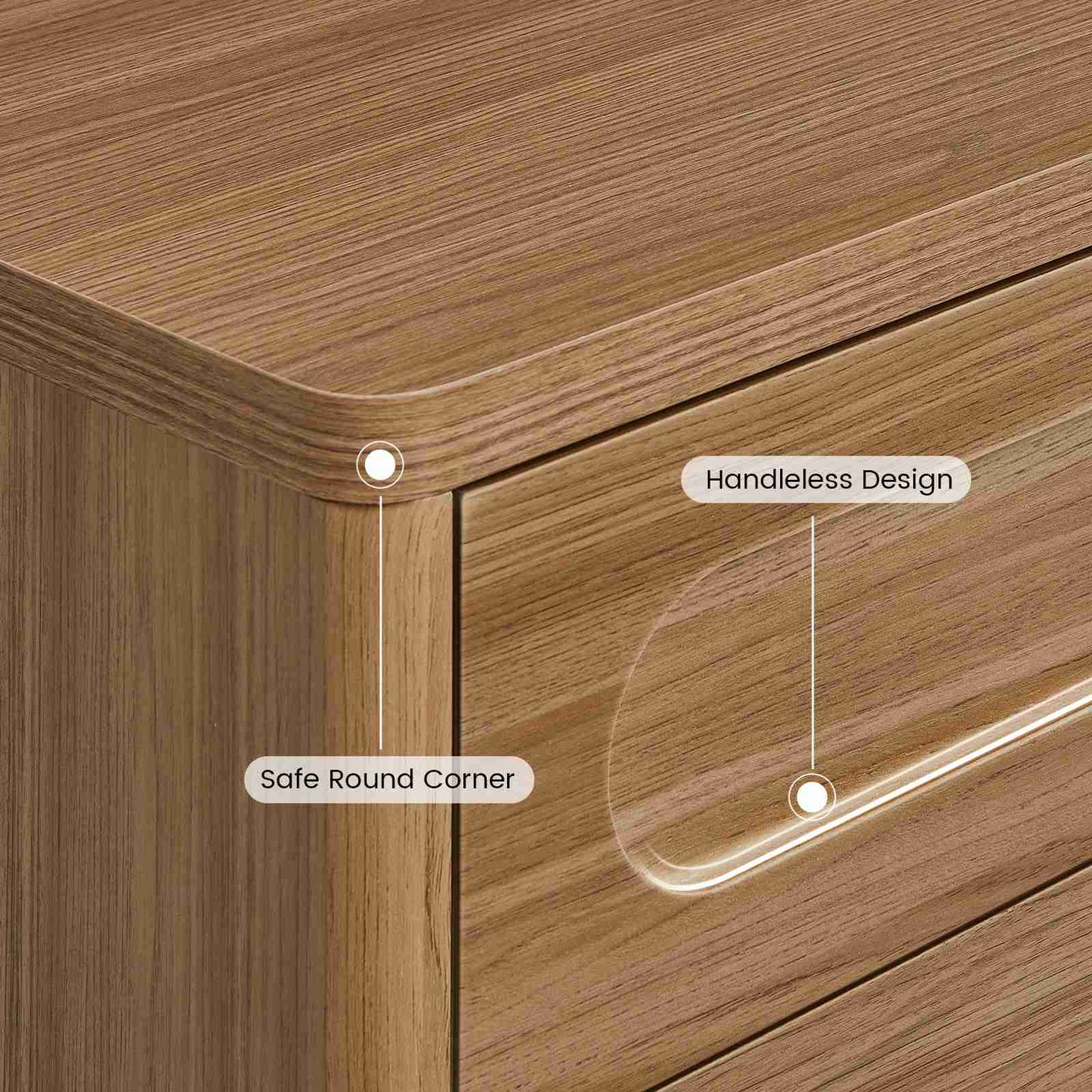 SUCSSRICH 21.7 Inch Nightstand with 3 Drawers Large Night Stand Bedside Tables for Bedroom Modern Storage Bedside Table for End Tables Sofa
