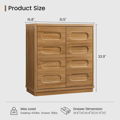 SUCSSRICH 31.5 Inch Sideboard Buffet Cabinet with Storage 2 Doors and Adjustable Shelves Curved Design Modern Coffee Bar Cabinet for Living Room Kitchen Hallway