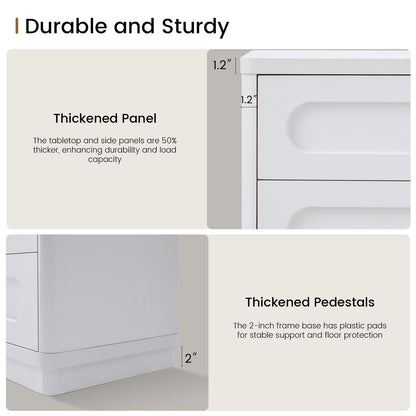SUCSSRICH 21.7 Inch Nightstand with 3 Drawers Large Night Stand Bedside Tables for Bedroom Modern Storage Bedside Table for End Tables Sofa