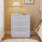 SUCSSRICH | Set of 2 26.2" Tall Nightstands – 3-Drawer Wood Bedside Tables with Rounded Corners, Bedroom End Tables – White