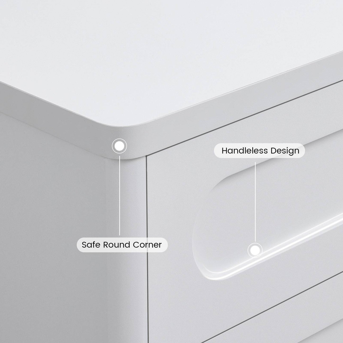 SUCSSRICH 21.7 Inch Nightstand with 3 Drawers Large Night Stand Bedside Tables for Bedroom Modern Storage Bedside Table for End Tables Sofa