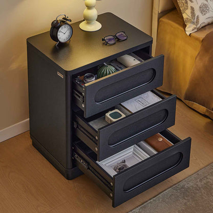SUCSSRICH 21.7 Inch Nightstand with 3 Drawers Large Night Stand Bedside Tables for Bedroom Modern Storage Bedside Table for End Tables Sofa