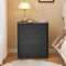 SUCSSRICH | Set of 2 26.2" Tall Nightstands – 3-Drawer Wood Bedside Tables with Rounded Corners, Bedroom End Tables – Black