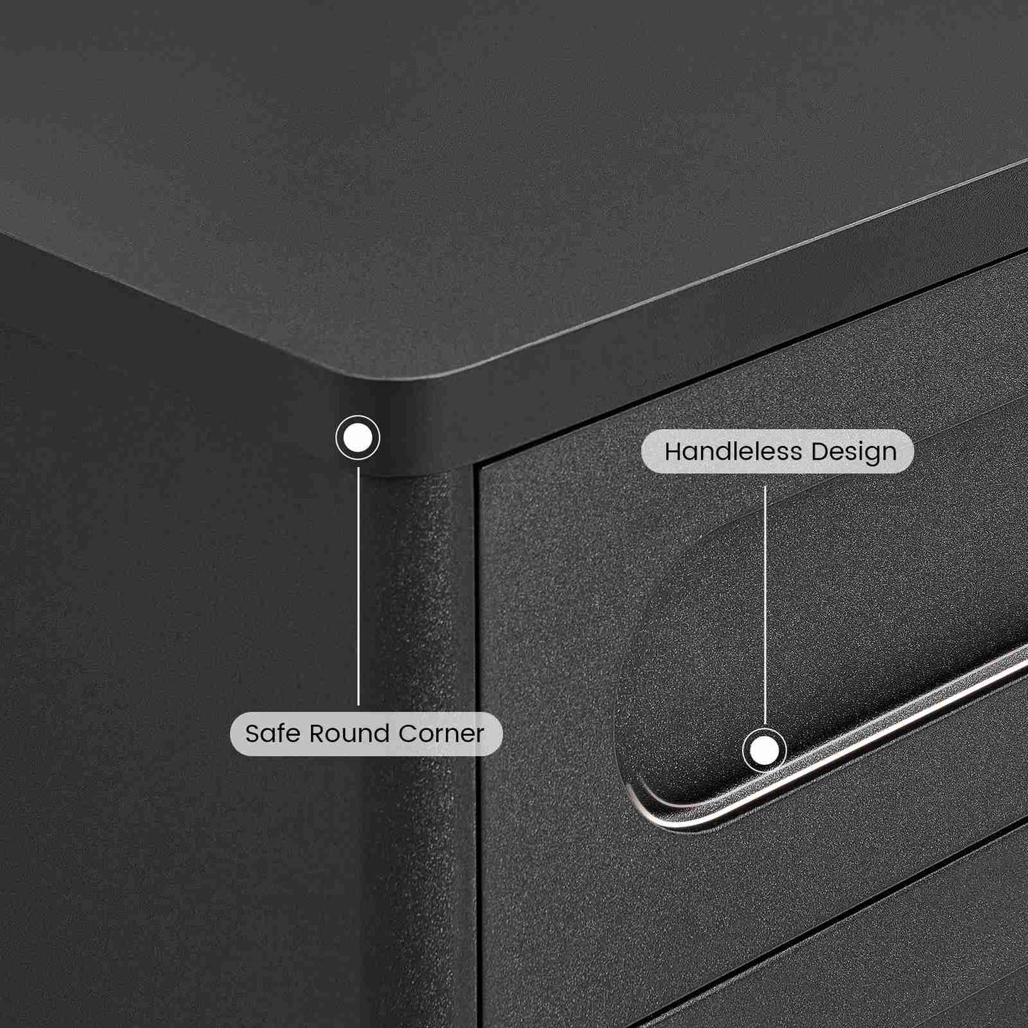SUCSSRICH 21.7 Inch Nightstand with 3 Drawers Large Night Stand Bedside Tables for Bedroom Modern Storage Bedside Table for End Tables Sofa