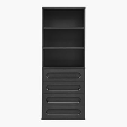 SUCSSRICH 72.1 Inch Bookcase with 4 Drawers Large Bookshelves Cabinet with 3 Storage Shelves for Living Room Bedroom Home Office