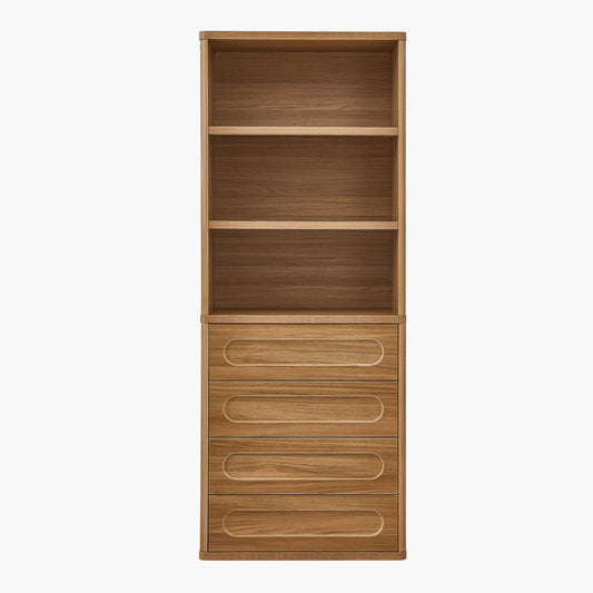 SUCSSRICH 72.1 Inch Bookcase with 4 Drawers Large Bookshelves Cabinet with 3 Storage Shelves for Living Room Bedroom Home Office