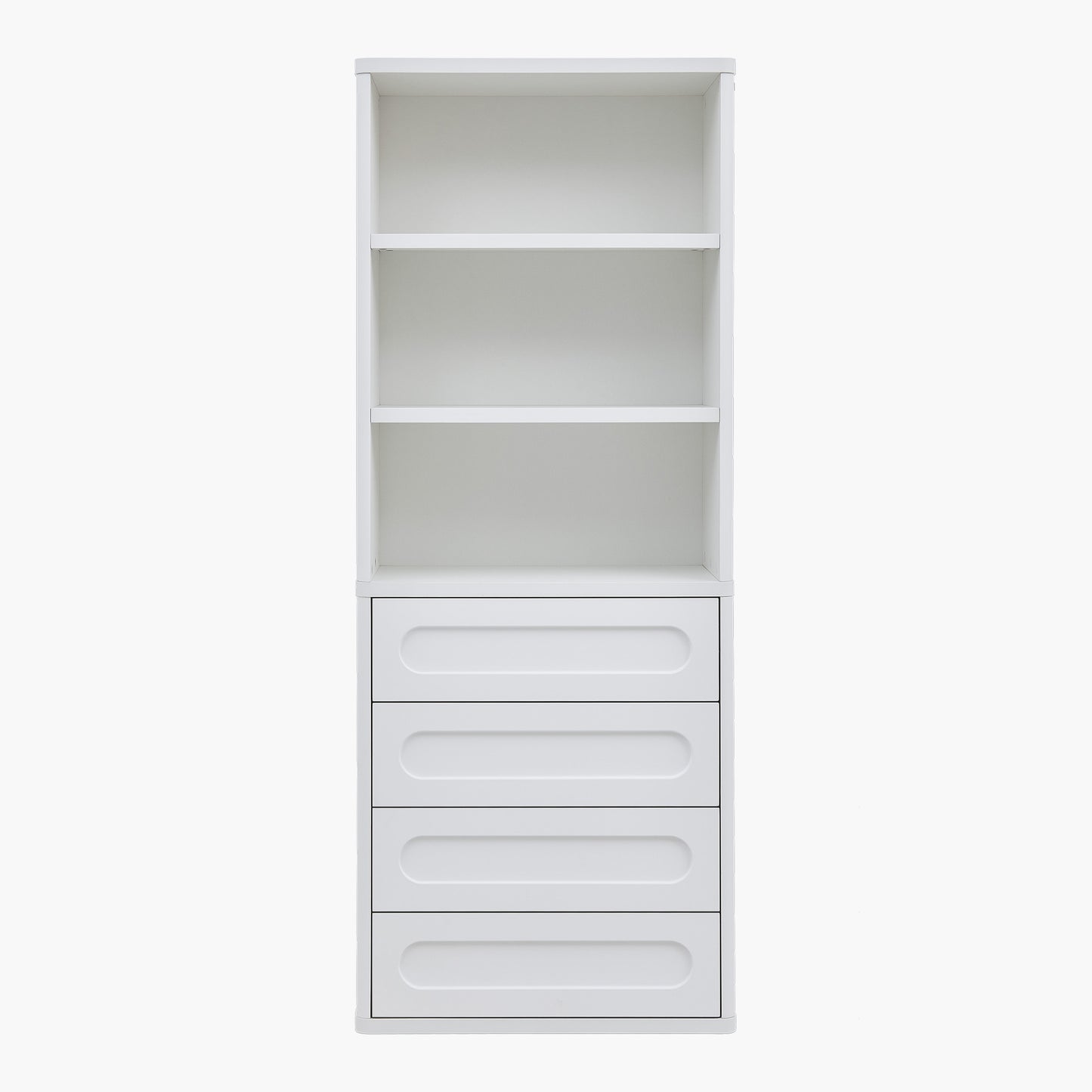 SUCSSRICH 72.1 Inch Bookcase with 4 Drawers Large Bookshelves Cabinet with 3 Storage Shelves for Living Room Bedroom Home Office