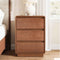 SUCSSRICH 25.8 Inch Solid Wood Nightstand with 3 Drawers Natural Wood Night Stand Mid Century Modern Nightstand with Storage