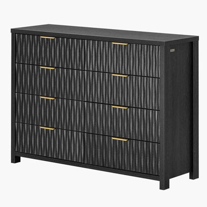 SUCSSRICH 46.9 Inch Dresser with 8 Drawers Wide Modern Chest of Drawers with Metal Handle Wood Dresser TV Stand Wood Storage Organizer for Bedroom Living Room
