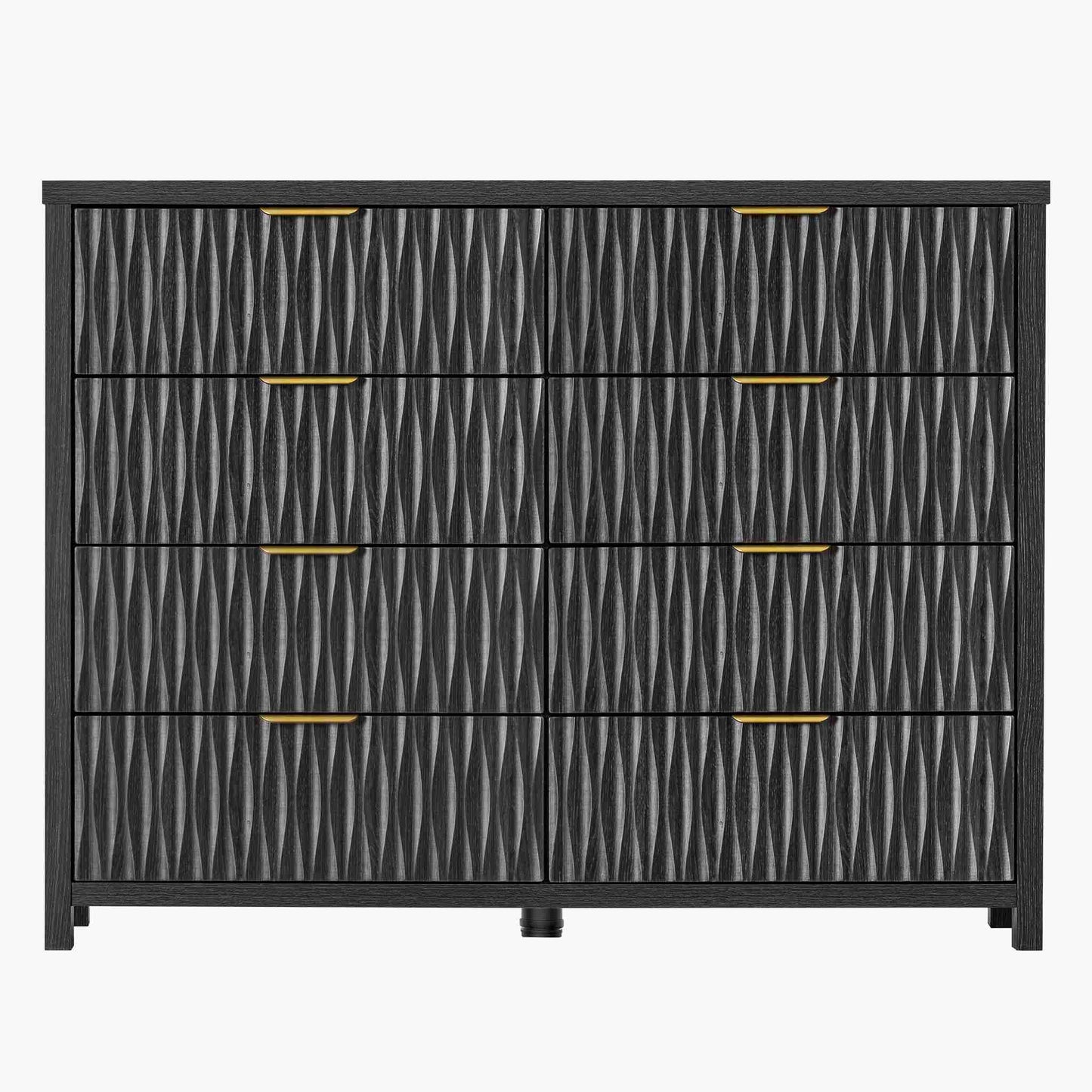 SUCSSRICH 46.9 Inch Dresser with 8 Drawers Wide Modern Chest of Drawers with Metal Handle Wood Dresser TV Stand Wood Storage Organizer for Bedroom Living Room