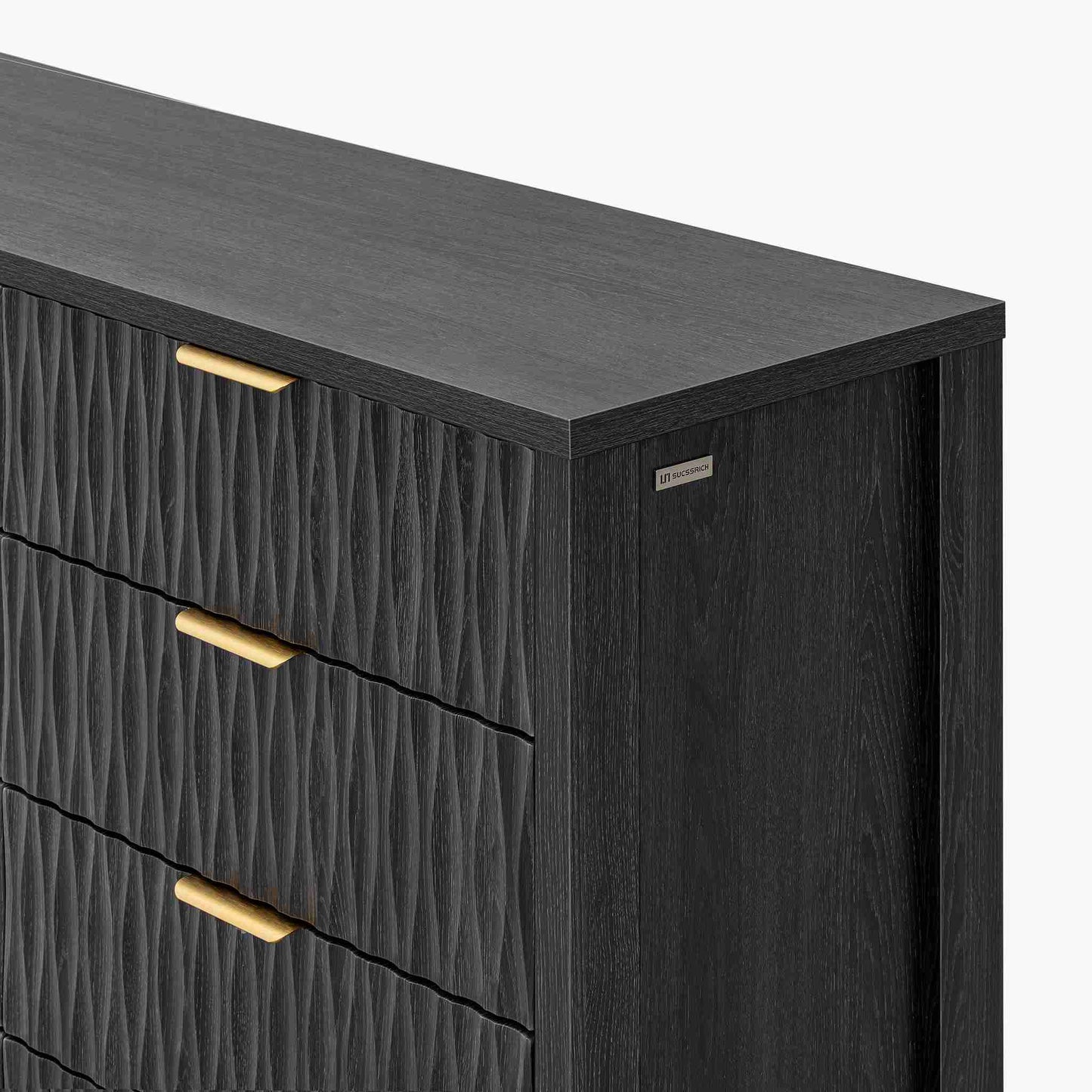 SUCSSRICH 46.9 Inch Dresser with 8 Drawers Wide Modern Chest of Drawers with Metal Handle Wood Dresser TV Stand Wood Storage Organizer for Bedroom Living Room