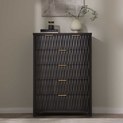 SUCSSRICH 43.7 Inch Dresser with 6 Drawers Tall Drawers for Bedroom Modern Chest of Wood Drawer Organizer for Living Room Hallway Entryway