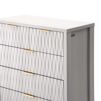 SUCSSRICH 43.7 Inch Dresser with 6 Drawers Tall Drawers for Bedroom Modern Chest of Wood Drawer Organizer for Living Room Hallway Entryway