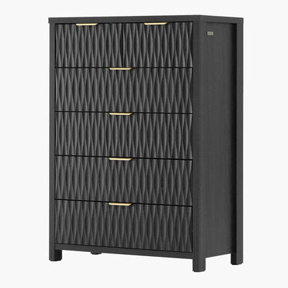 SUCSSRICH | 43.7 Inch Dresser with 6 Drawers Tall Drawers for Bedroom Modern Chest of Wood Drawer Organizer for Living Room Hallway Entryway