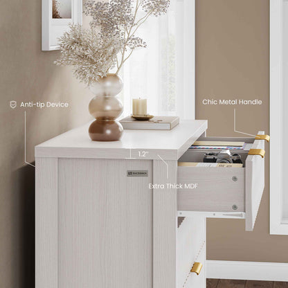 SUCSSRICH 43.7 Inch Dresser with 6 Drawers Tall Drawers for Bedroom Modern Chest of Wood Drawer Organizer for Living Room Hallway Entryway