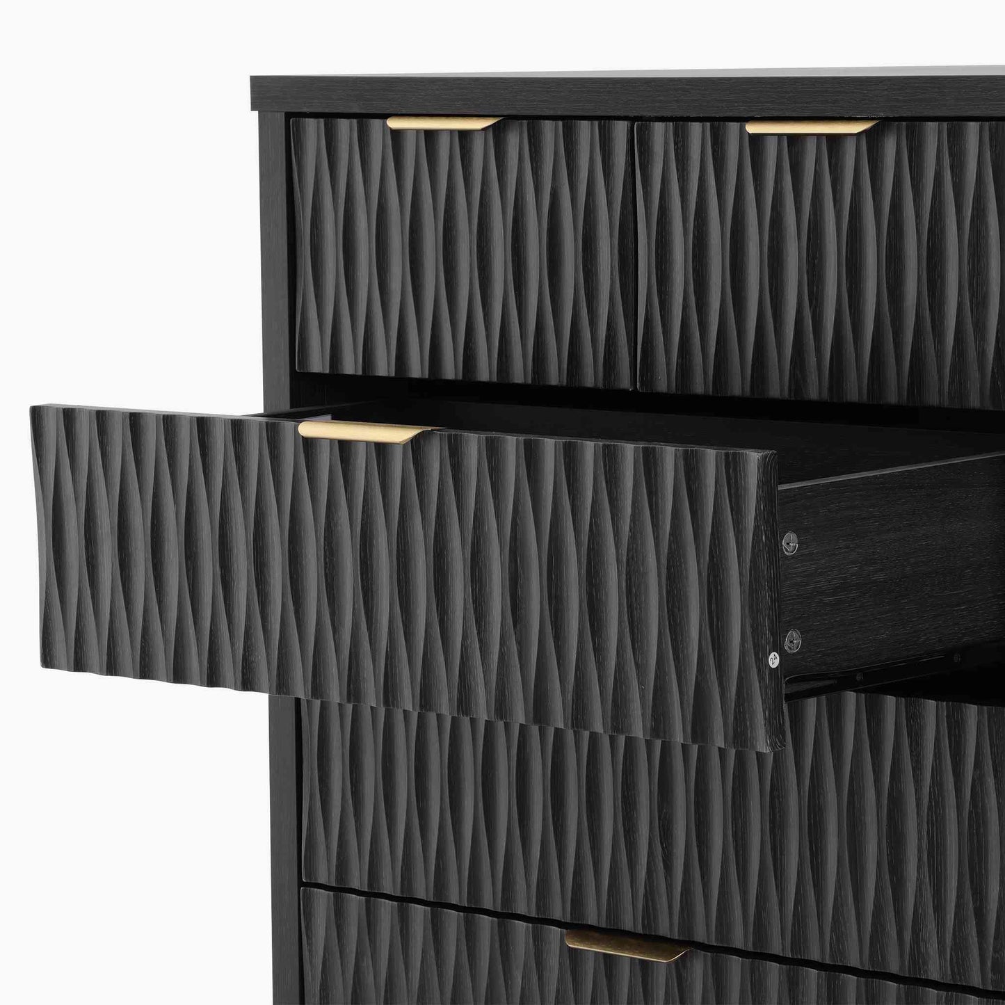 SUCSSRICH 43.7 Inch Dresser with 6 Drawers Tall Drawers for Bedroom Modern Chest of Wood Drawer Organizer for Living Room Hallway Entryway