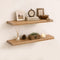 SUCSSRICH | 32 Inch Solid Wood Floating Shelves Set of 2, Natural Wall Shelves for Living Room