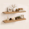 SUCSSRICH | 36 Inch Solid Wood Floating Shelves Set of 2, Natural Wall Shelves for Living Room