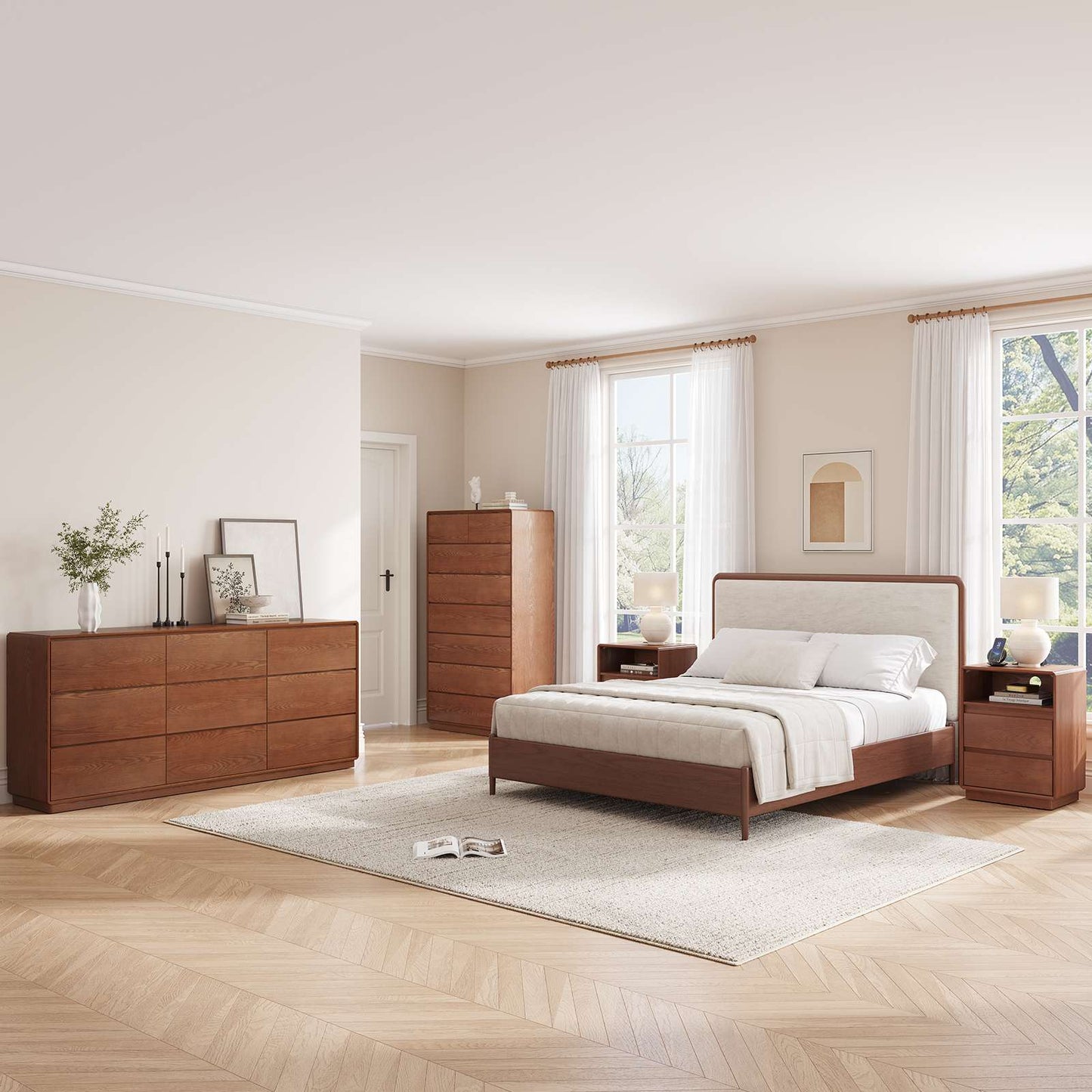 SUCSSRICH 29.5 Inch Solid Wood Dresser with 6/8 Drawer Natural Solid Wood Tall Dresser for Living Room Bedroom