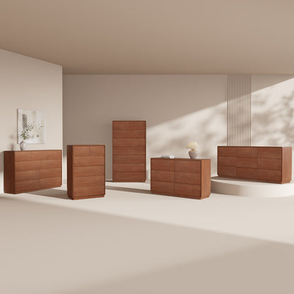 SUCSSRICH 29.5 Inch Solid Wood Dresser with 6/8 Drawer Natural Solid Wood Tall Dresser for Living Room Bedroom