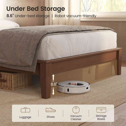 SUCSSRICH | Solid Wood Platform Bed Frame, Japanese Joinery, Natural Bamboo, Japandi Style & No Box Spring Needed