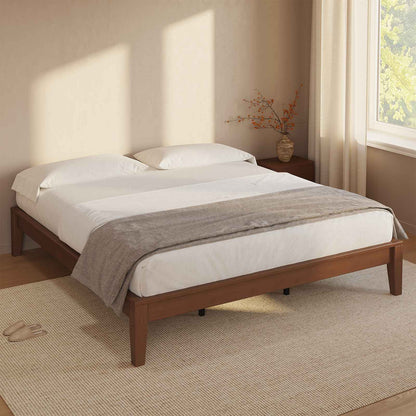 SUCSSRICH | Solid Wood Platform Bed Frame, Japanese Joinery, Natural Bamboo, Japandi Style & No Box Spring Needed