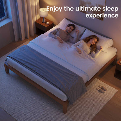 SUCSSRICH | Solid Wood Platform Bed Frame, Japanese Joinery, Natural Bamboo, Japandi Style & No Box Spring Needed