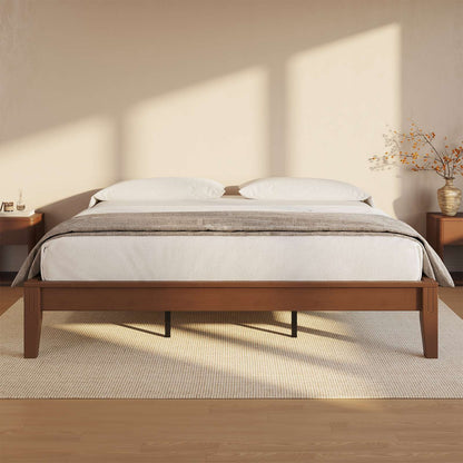 SUCSSRICH | Solid Wood Platform Bed Frame, Japanese Joinery, Natural Bamboo, Japandi Style & No Box Spring Needed