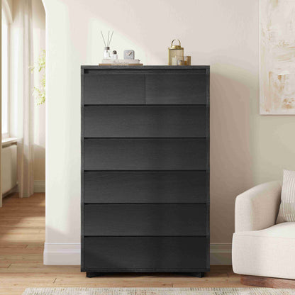 SUCSSRISH 61 Inch Tall Brown 8-Drawer Dresser – Bedroom/Hallway Storage Chest