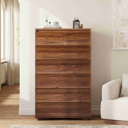 SUCSSRISH 61 Inch Tall Black 8-Drawer Dresser – Bedroom/Hallway Storage Chest