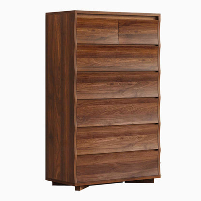SUCSSRICH | 52.8" Tall 7/8-Drawer Dresser for Bedroom – Wood Chest of Drawers, Vertical Storage Organizer for Closet & Hallway – Brown