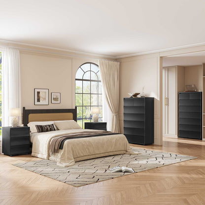 SUCSSRISH 61 Inch Tall Black 8-Drawer Dresser – Bedroom/Hallway Storage Chest