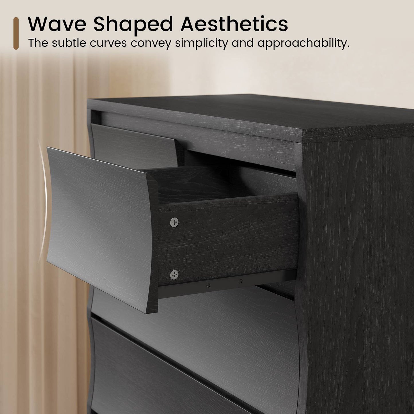 SUCSSRISH 61 Inch Tall Black 8-Drawer Dresser – Bedroom/Hallway Storage Chest