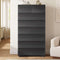 SUCSSRISH 61 Inch Tall Black 8-Drawer Dresser – Bedroom/Hallway Storage Chest