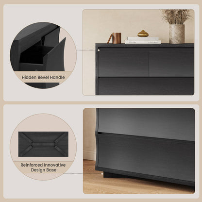 SUCSSRISH 61 Inch Tall Black 8-Drawer Dresser – Bedroom/Hallway Storage Chest
