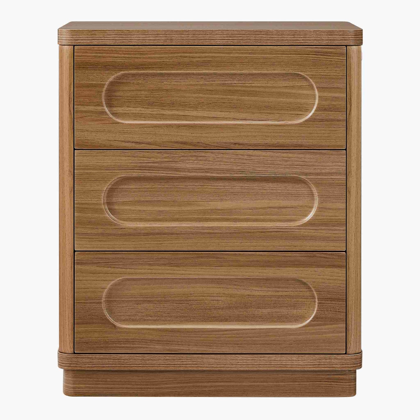 SUCSSRICH | Set of 2 26.2" Tall Nightstands – 3-Drawer Wood Bedside Tables with Rounded Corners, Bedroom End Tables – Brown