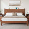 SUCSSRICH | King Size Solid Wood Bed Frame with Headboard & Charging Station – Mid Century Platform Bed, No Box Spring Needed, Noise-Free, Easy Assembly