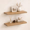 SUCSSRICH | 24 Inch Solid Wood Floating Shelves Set of 2, Natural Wall Shelves for Living Room