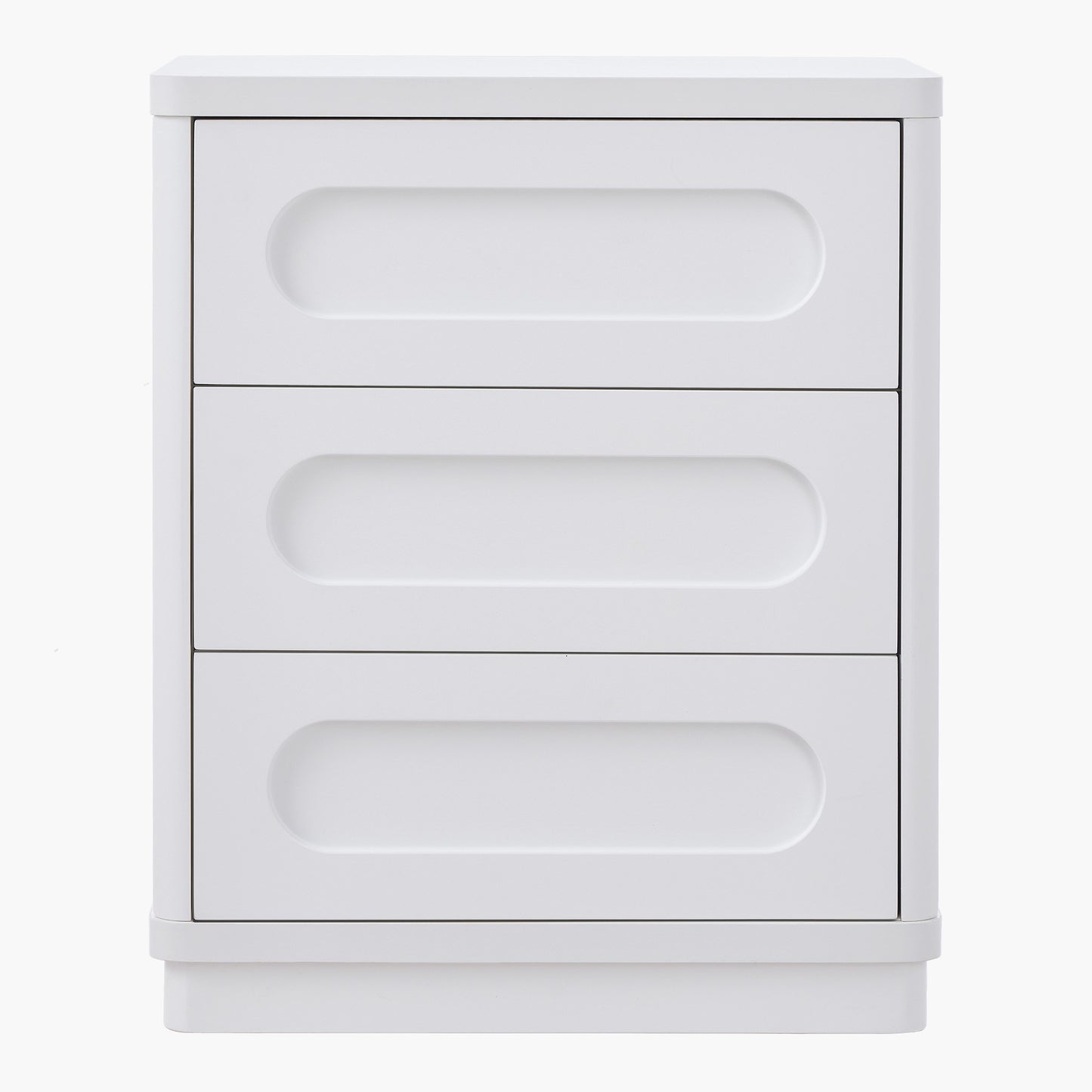 SUCSSRICH | Set of 2 26.2" Tall Nightstands – 3-Drawer Wood Bedside Tables with Rounded Corners, Bedroom End Tables – White